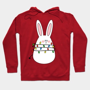 Bunny tangled in a string of Christmas lights Hoodie